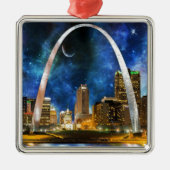 Spacey St. Louis Skyline Ornament Aus Metall (Vorne)