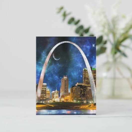 Spacey St. Louis Skyline Postkarte (Stehend Vorderseite)