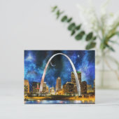 Spacey St. Louis Skyline Postkarte (Stehend Vorderseite)