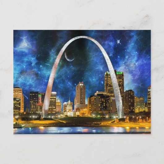 Spacey St. Louis Skyline Postkarte (Vorderseite)