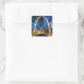 Spacey St. Louis Skyline Quadratischer Aufkleber (Tasche)