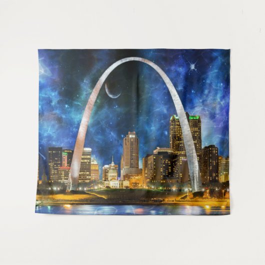 Spacey St. Louis Skyline Wandteppich (Vorderseite (Horizontal))