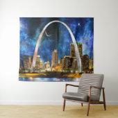 Spacey St. Louis Skyline Wandteppich (Beispiel (Horizontal))