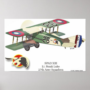 Spad XIII, geflogen von Frank Luke Poster