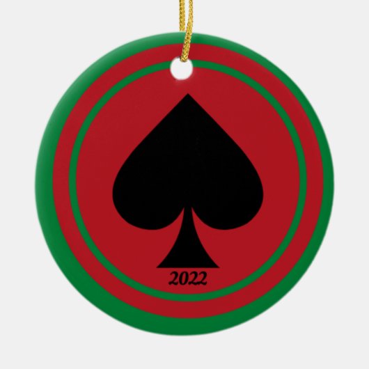 Spade Casino Keramik Ornament (Vorne)