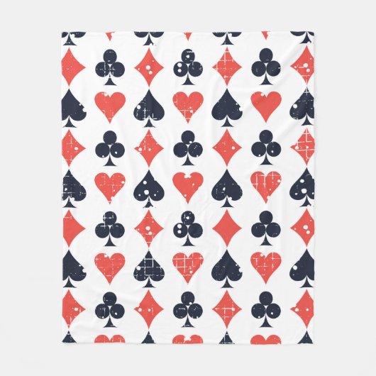 Spade, Diamant, Herz, Clubmuster Fleecedecke (Vorderseite)