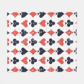 Spade, Diamant, Herz, Clubmuster Fleecedecke (Vorderseite (Horizontal))