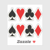 Spade, Diamond, Club, Anzüge für Herzkartentouren Aufkleber (Blatt)