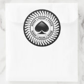 Spade Poker Chip Runder Aufkleber (Tasche)