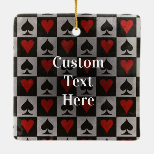 Spades and Hearts Design Keepake Ornament (Rückseite)