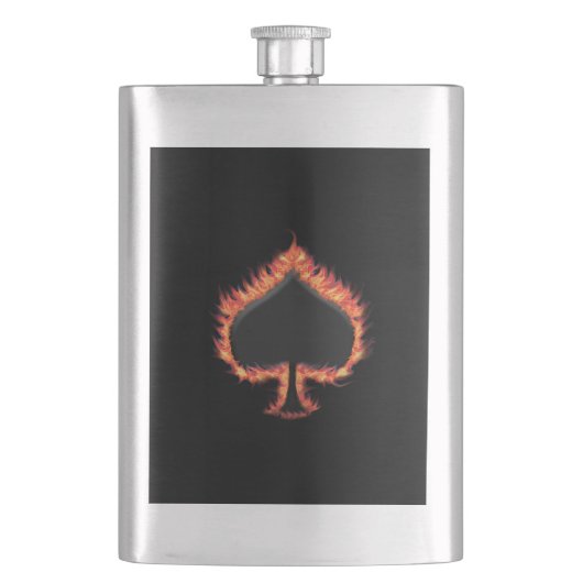 Spades Flames Flachmann (Vorderseite)