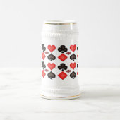 Spades Hearts Diamond Clubs Muster Bierstein Bierglas (Mittel)