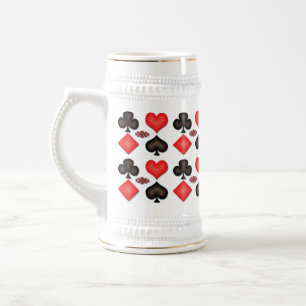 Spades Hearts Diamond Clubs Muster Bierstein Bierglas