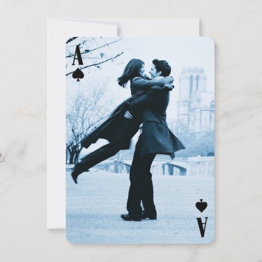 Spades Modern Chic Foto Save the Date (Rückseite)