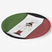 Spaghetti Abendessen Italienischer Koch Cartoon Pa Pappteller (Schrägansicht)