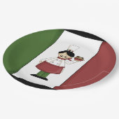 Spaghetti Abendessen Italienischer Koch Pappteller (Schrägansicht)