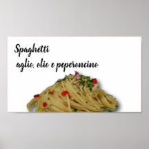 Spaghetti aglio, olio e peperoncino - Poster