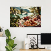 Spaghetti al Pomodoro am Lakeside Picnic Table Poster (Heimbüro)