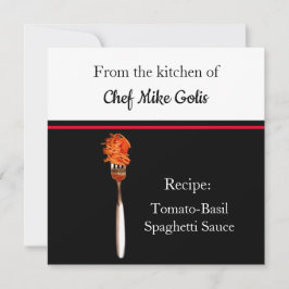 Spaghetti auf der Gabel Tomato Sauce Rezept Card