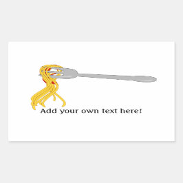 Spaghetti auf Gabel: Pasta-Bild Rechteckiger Aufkleber