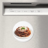 Spaghetti Bolognese mit Käse und Basilikum-Blätter Magnet (In Situ (Geschirrspüler))
