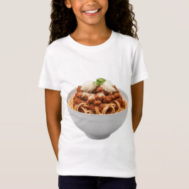 Spaghetti Bolognese mit Käse und Basilikum-Blätter T-Shirt