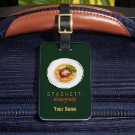 Spaghetti bolognese Nudeln Gourmet Koch Gepäckanhänger