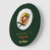 Spaghetti bolognese Nudeln Gourmet Koch Große Wanduhr (Winkel)