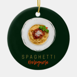 Spaghetti bolognese Nudeln Gourmet Koch Keramik Ornament