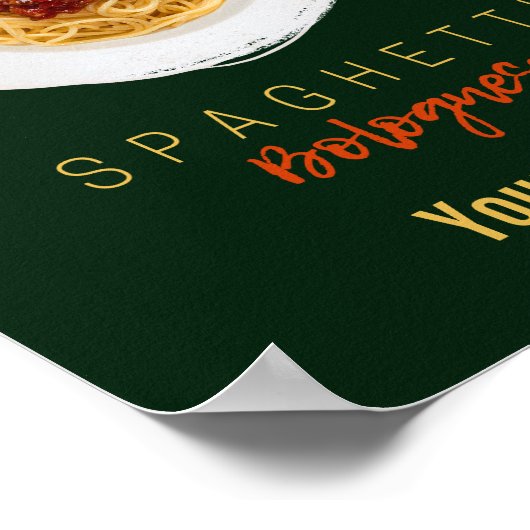 Spaghetti bolognese Nudeln Gourmet Koch Poster (Ecke)