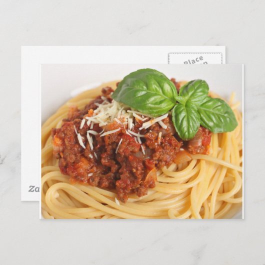 Spaghetti bolognese postkarte (Vorne/Hinten)