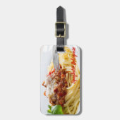 Spaghetti Bolognese Sauce Pasta mit Parmesan Gepäckanhänger (Vorderseite vertikal)