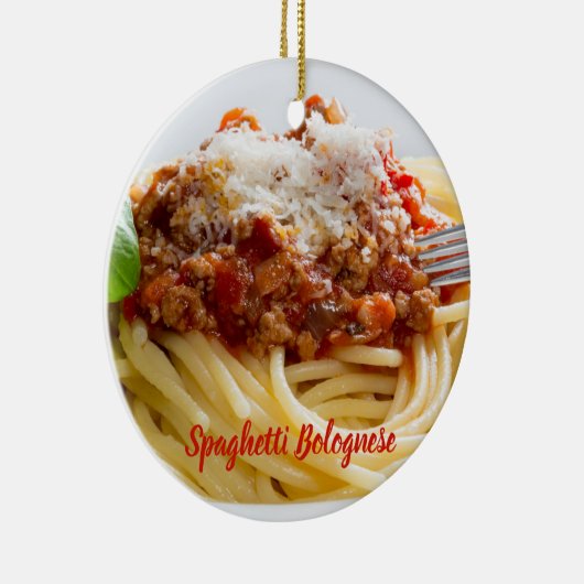 Spaghetti Bolognese Sauce Pasta mit Parmesan Keramik Ornament (Rechts)