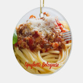 Spaghetti Bolognese Sauce Pasta mit Parmesan Keramik Ornament (Links)