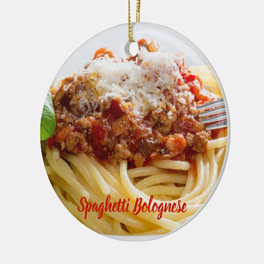 Spaghetti Bolognese Sauce Pasta mit Parmesan Keramik Ornament (Links)