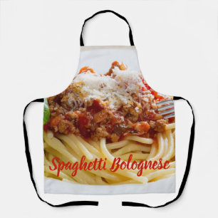 Spaghetti Bolognese Sauce Pasta mit Parmesan Schürze