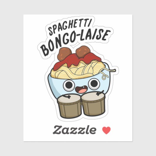 Spaghetti Bongolaise Funny Food Pub Aufkleber (Blatt)