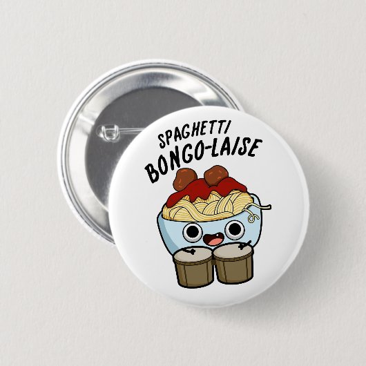 Spaghetti Bongolaise Funny Food Pub Button (Vorne & Hinten)