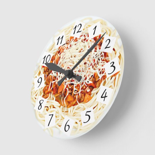 Spaghetti Café, Küche, Restaurant Runde Wanduhr (Winkel)