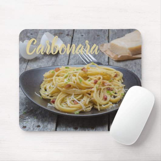 Spaghetti Carbonara Pasta mit Bacon und Parmesan Mousepad (Mit Mouse)