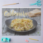 Spaghetti Carbonara Pasta mit Bacon und Parmesan Seidenpapier (Basteln)