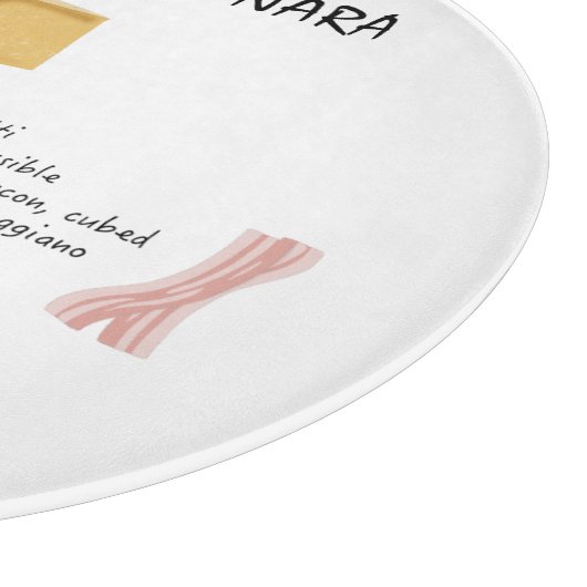 Spaghetti Carbonara Schneidebrett (Ecke)