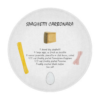 Spaghetti Carbonara Schneidebrett