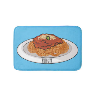 Spaghetti-Cartoon-Abbildung Badematte
