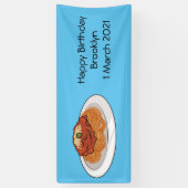 Spaghetti-Cartoon-Abbildung Banner (Vertikal)