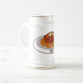 Spaghetti-Cartoon-Abbildung Bierglas (Vorderseite Links)