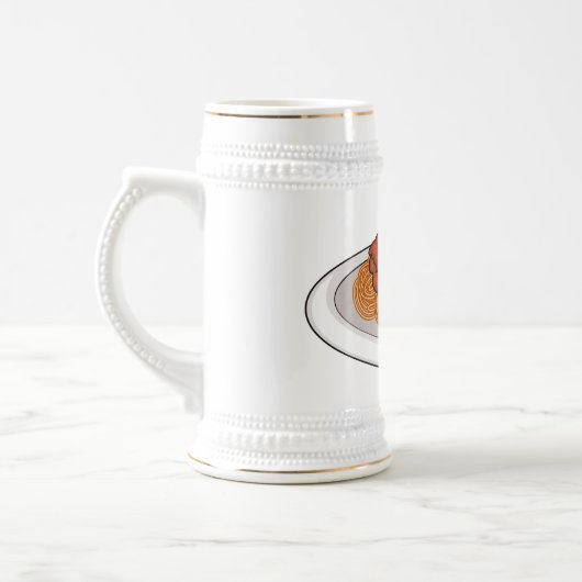 Spaghetti-Cartoon-Abbildung Bierglas (Links)