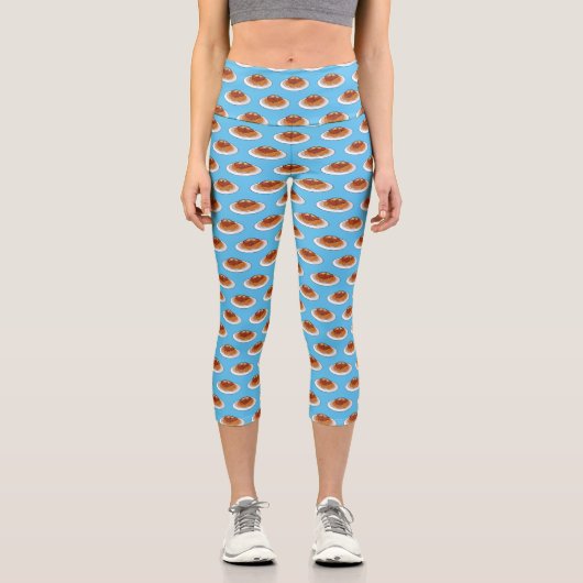 Spaghetti-Cartoon-Abbildung Capri Leggings (Vorderseite)