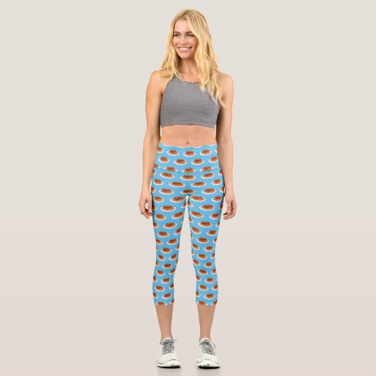 Spaghetti-Cartoon-Abbildung Capri Leggings (Vorderseite)