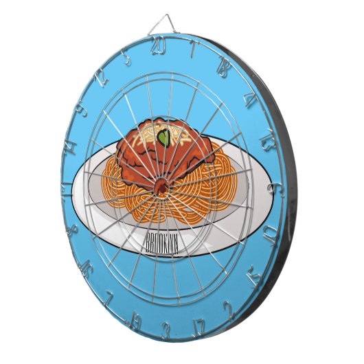 Spaghetti-Cartoon-Abbildung Dartscheibe (Vorderseite rechts)